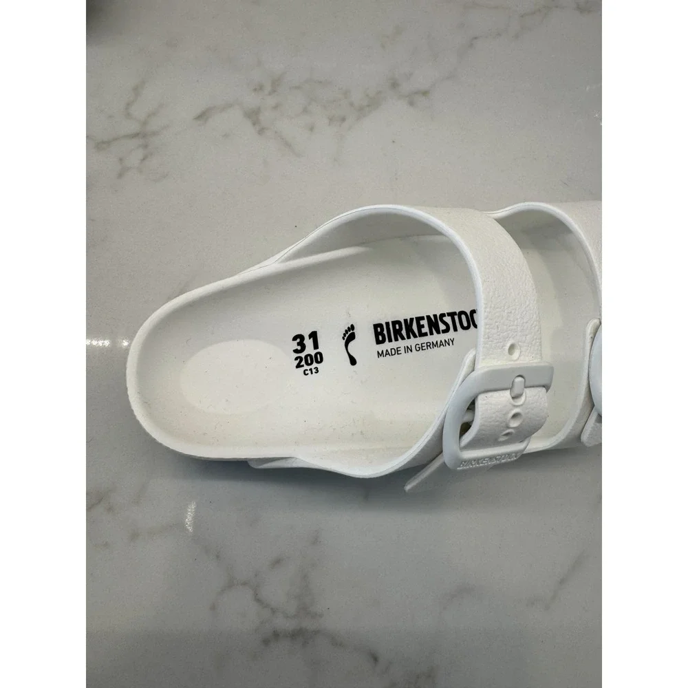 Birkenstock Arizona EVA Sandals Kids Youth Size 13 31 White‎ Double Strap Slides